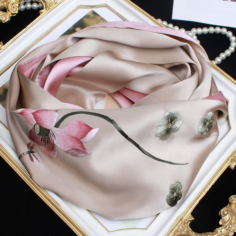 Suzhou embroidery hand-embroidered silk scarf