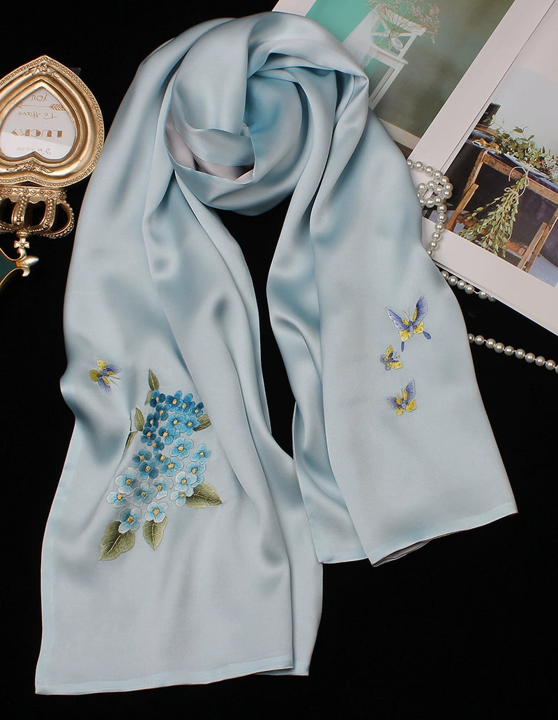 Suzhou embroidery hand-embroidered silk scarf