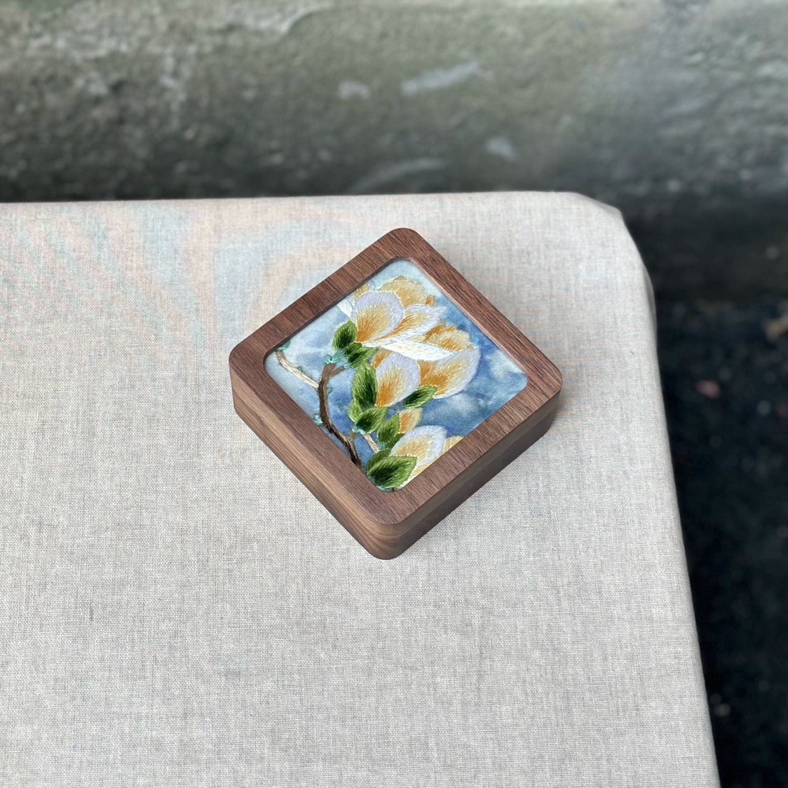 Chinese Embroidered Jewelry Box