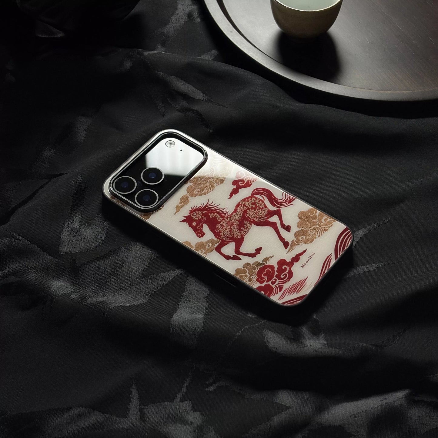 Red Horse Blessing Art Painting Anti-slip Full Coverage Glass Original Premium Phone Case