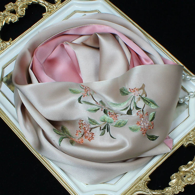 Suzhou embroidery hand-embroidered silk scarf