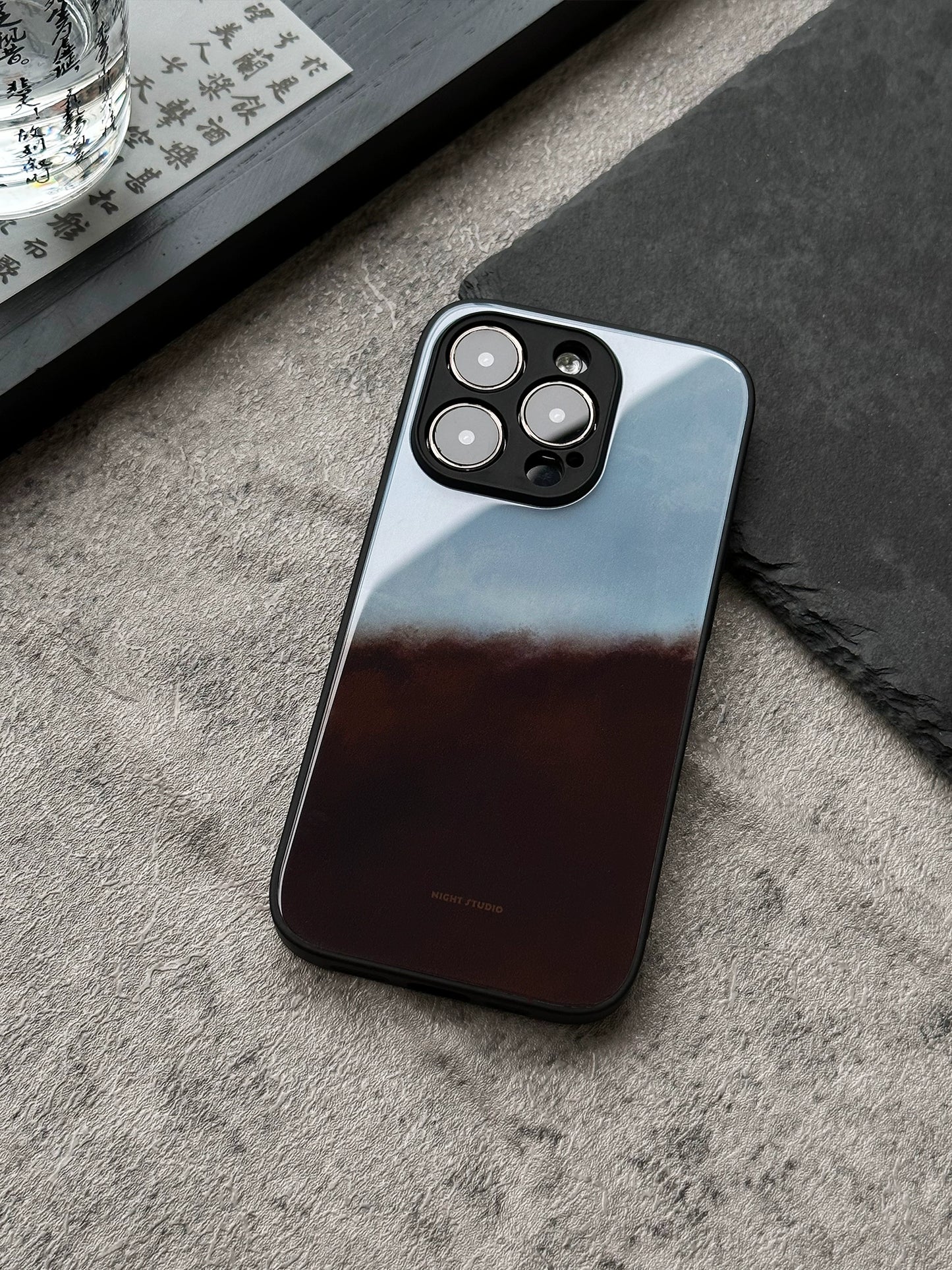 Night Studio Brown and White Protective Phone Case