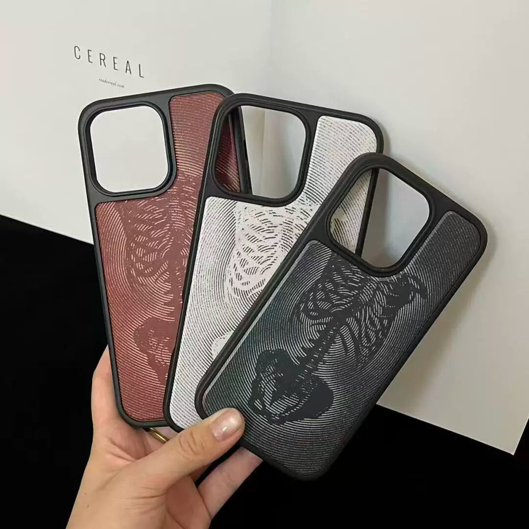 Instagram-worthy retro skull-themed black-bordered magnetic shockproof phone case.