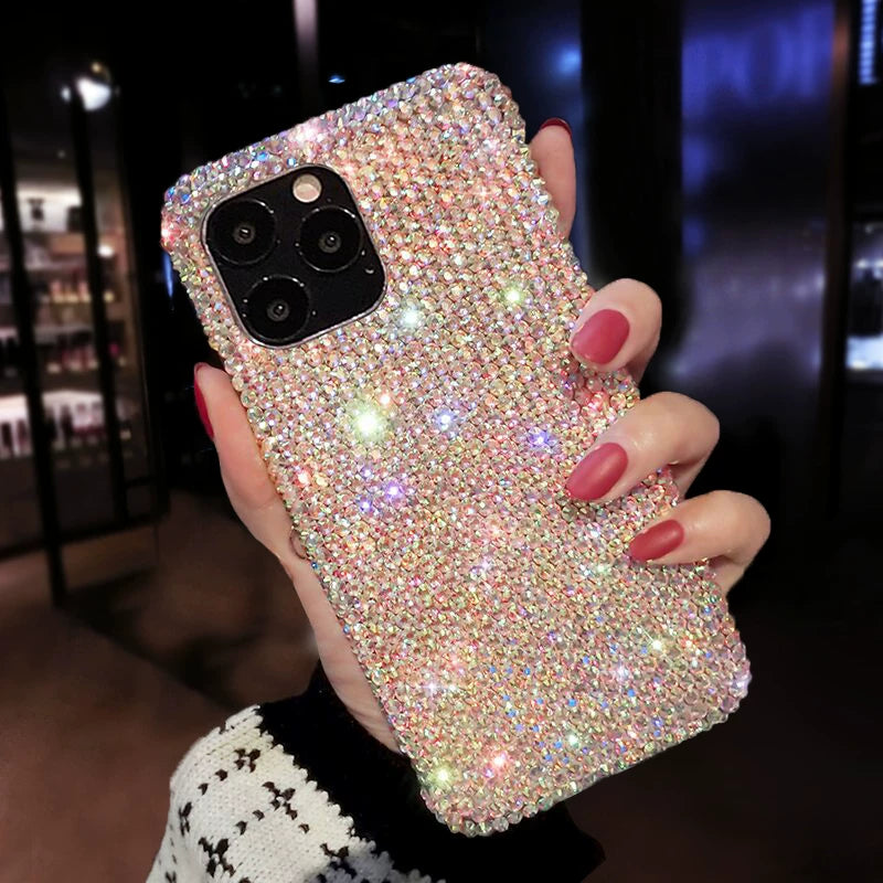 Fully rhinestone super sparkly full-coverage drop-proof phone case