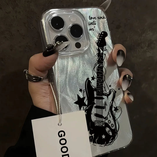 Retro Instagram niche trendy cool guitar feather phone case