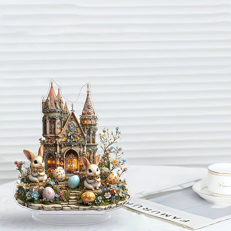 Easter Castle Bunny Egg Acrylic Desktop Ornament