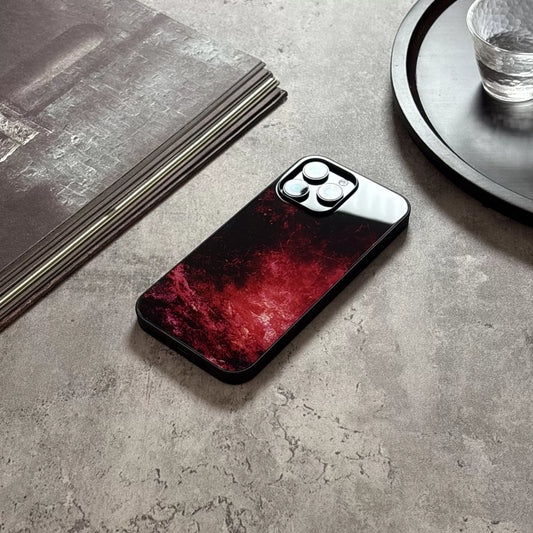Red flame non-slip full-coverage tempered glass premium phone case