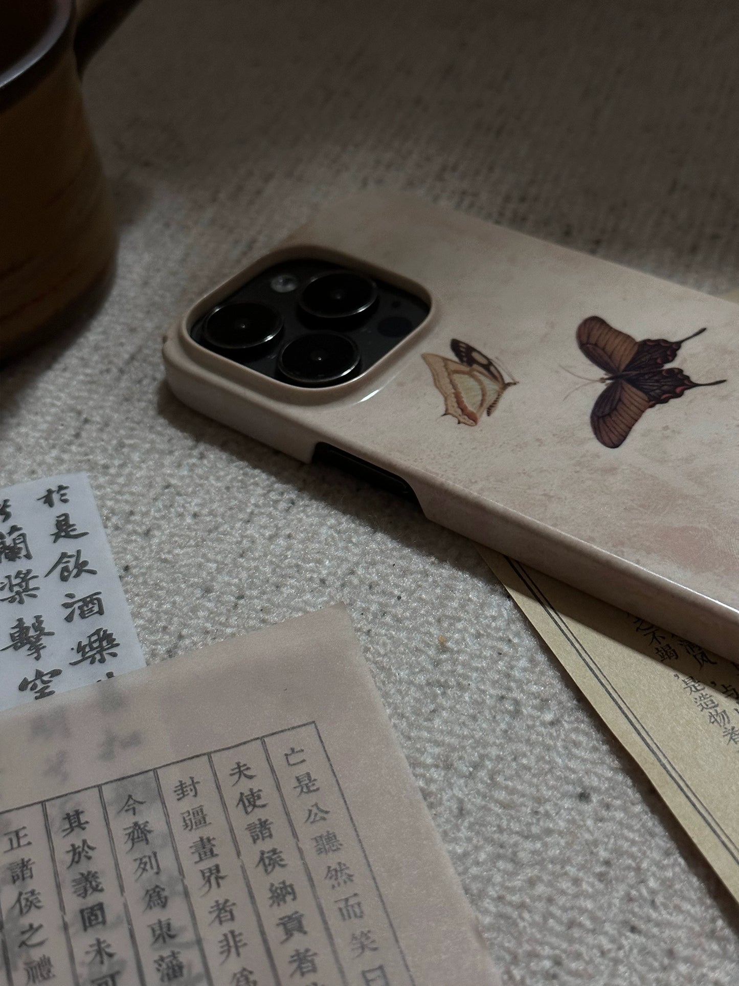 Night Studio Twilight Butterfly Gray Phone Case