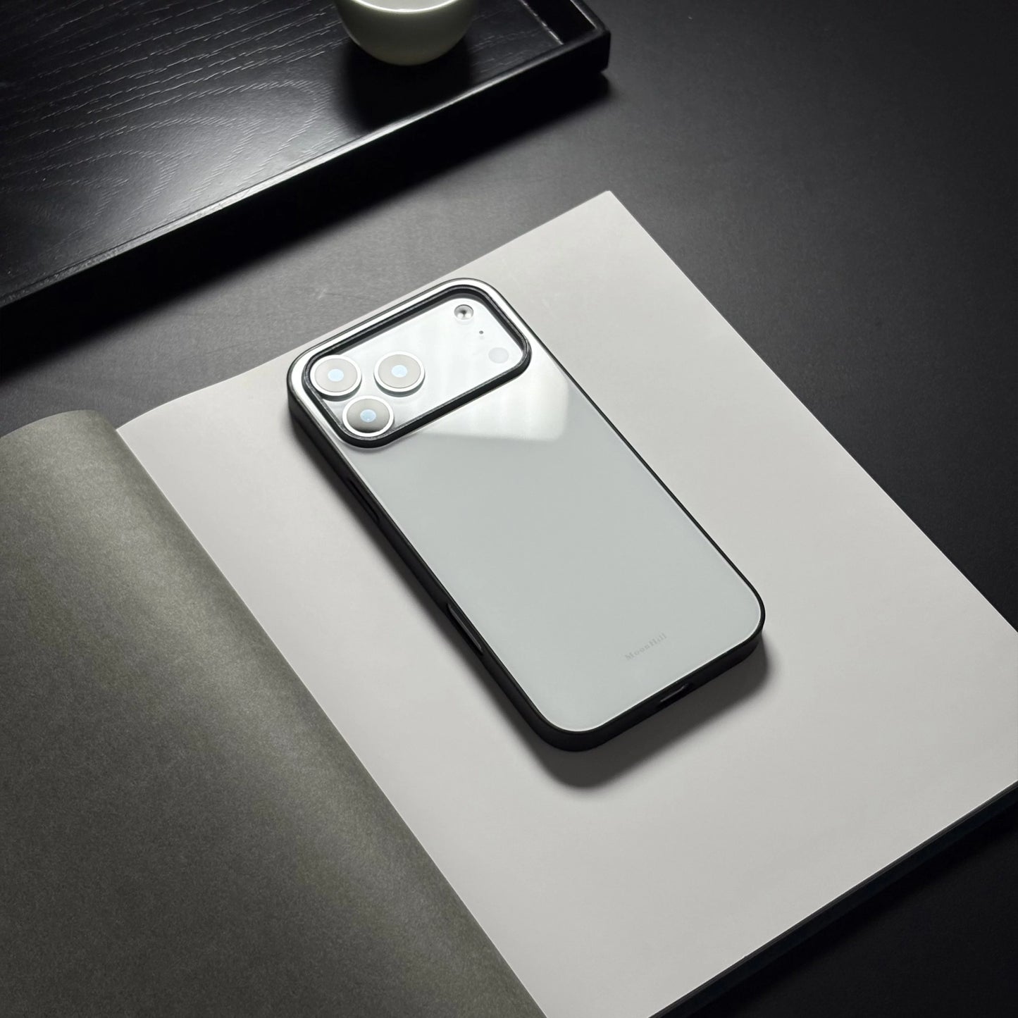 White cloud non-slip full-coverage glass premium phone case