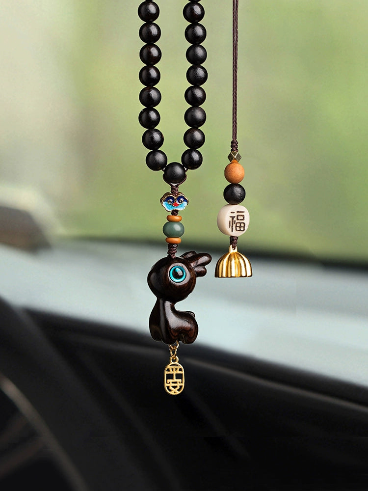 Cute Deer Sandalwood Car Pendant