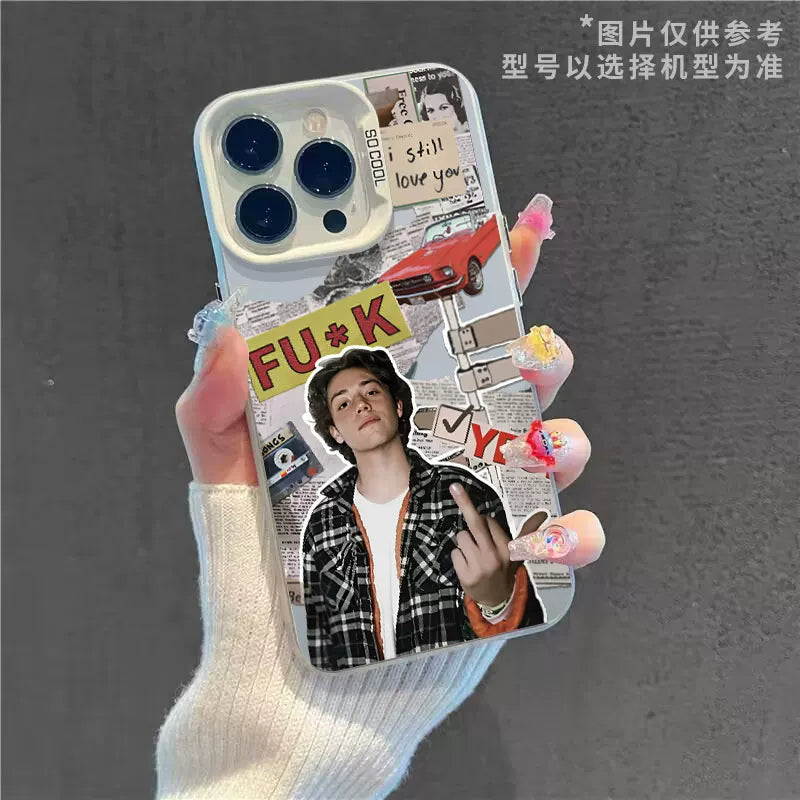 Shameless, unscrupulous Carl, with a high-end phone case.