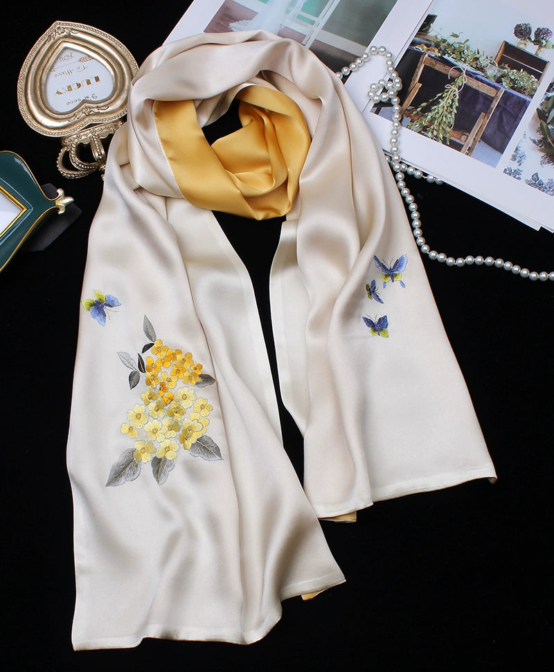 Suzhou embroidery hand-embroidered silk scarf