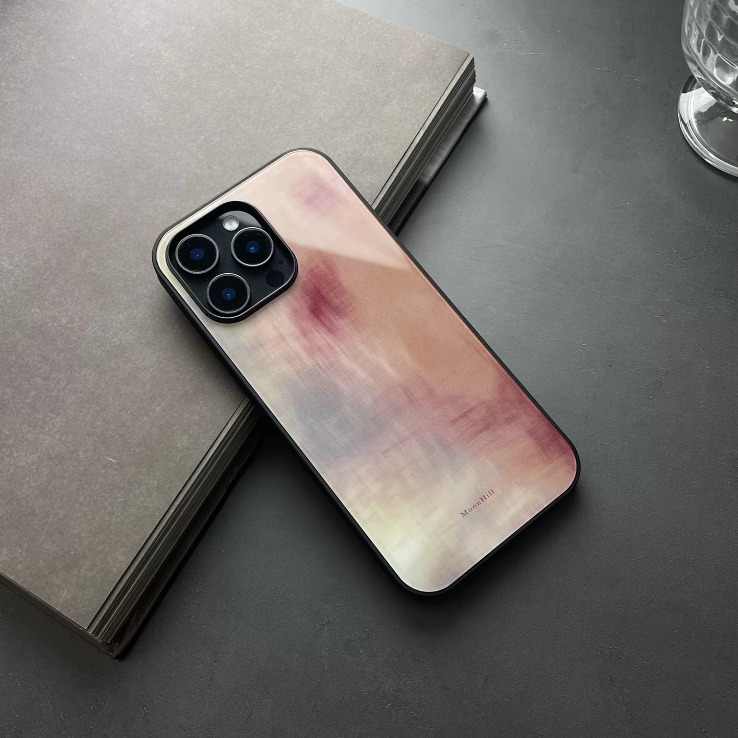 Colorful sunset art design non-slip full-coverage glass premium phone case