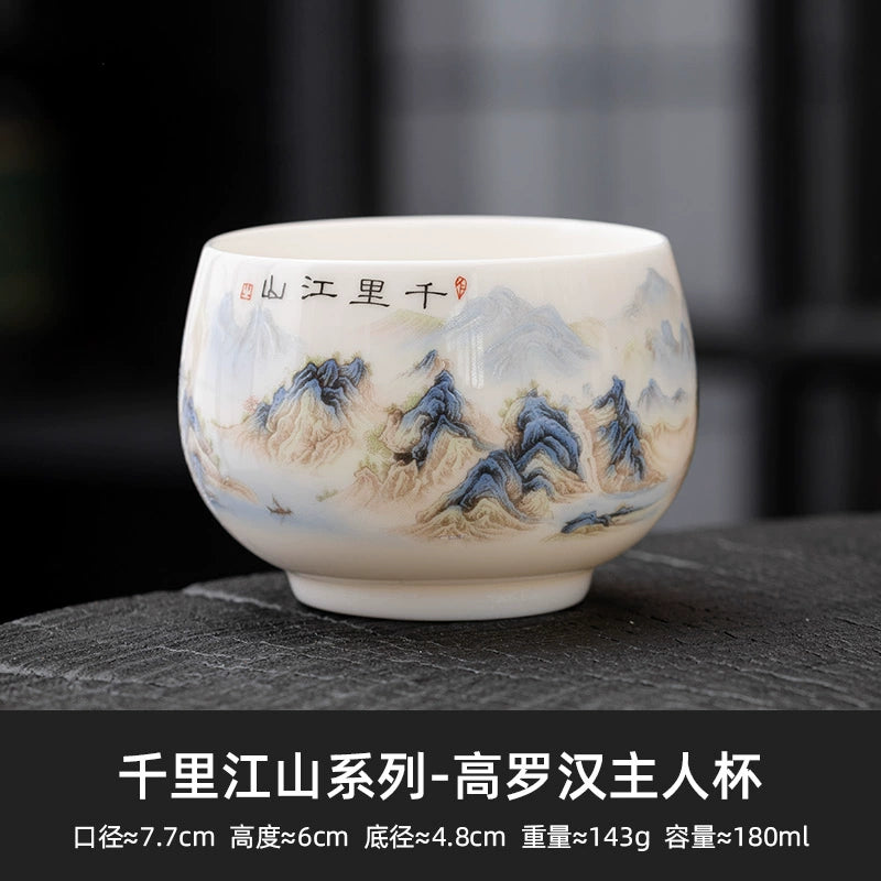 'Thousands of Miles' Pattern Ceramic Teacup