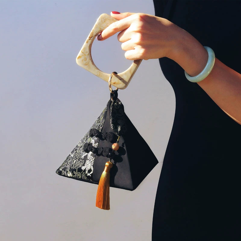 Dragon Totem Triangular Forged Silk Bag