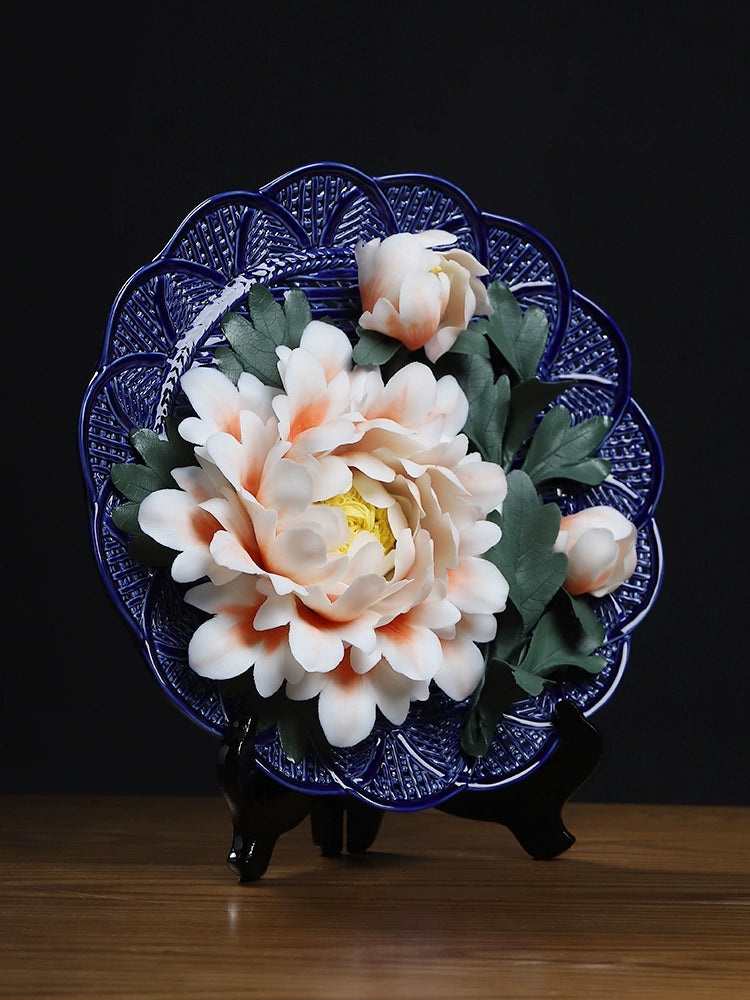 Ceramic Flower Tray Art Desktop Accessories