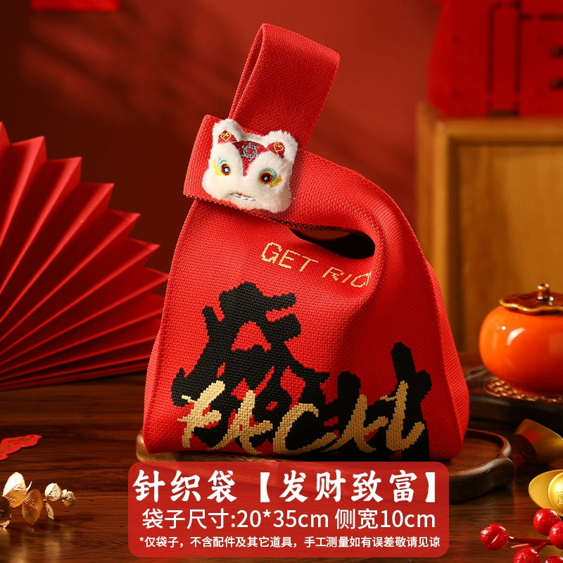 2026 New Year’s Day & Spring Festival Year of the Horse Knitted Tote Bag