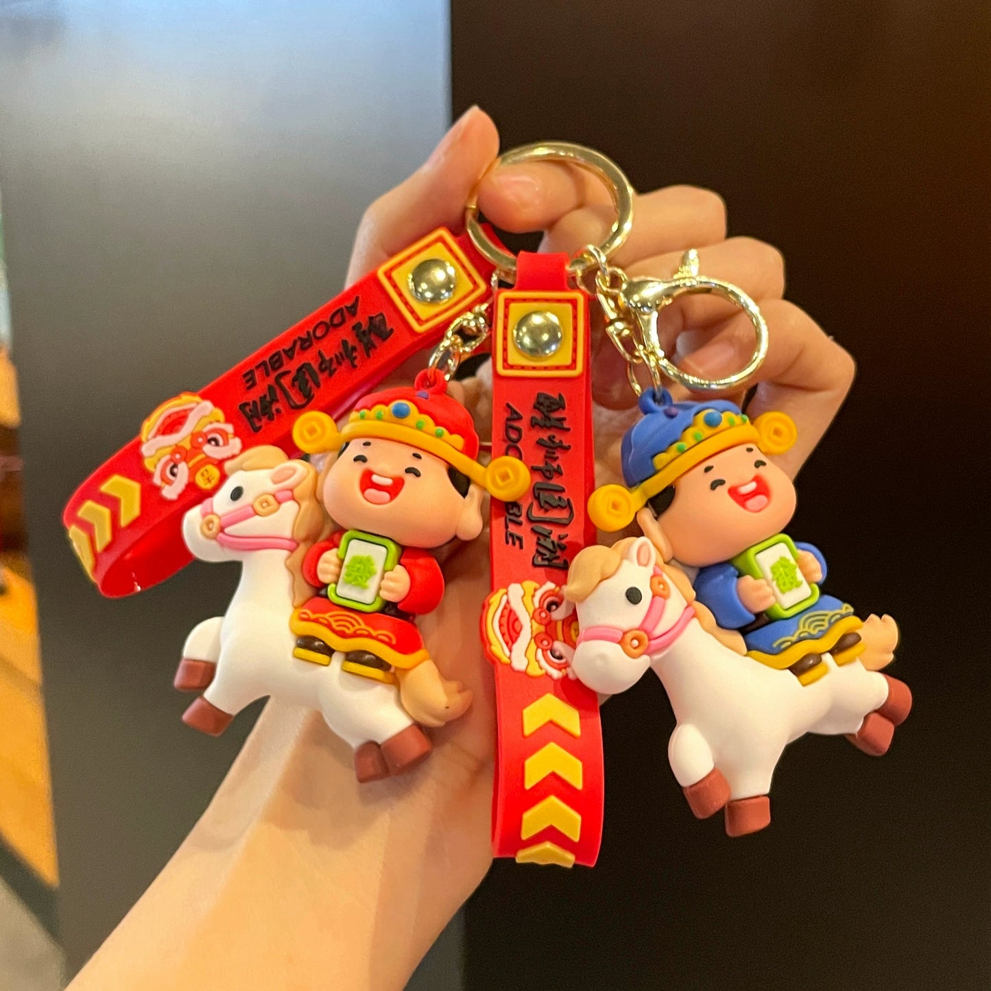 2026 Year of the Horse Mascot Hanging Ornament – “Immediate Wealth” Keychain
