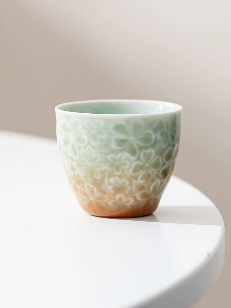 Ombré Cherry Blossom Relief Teacup