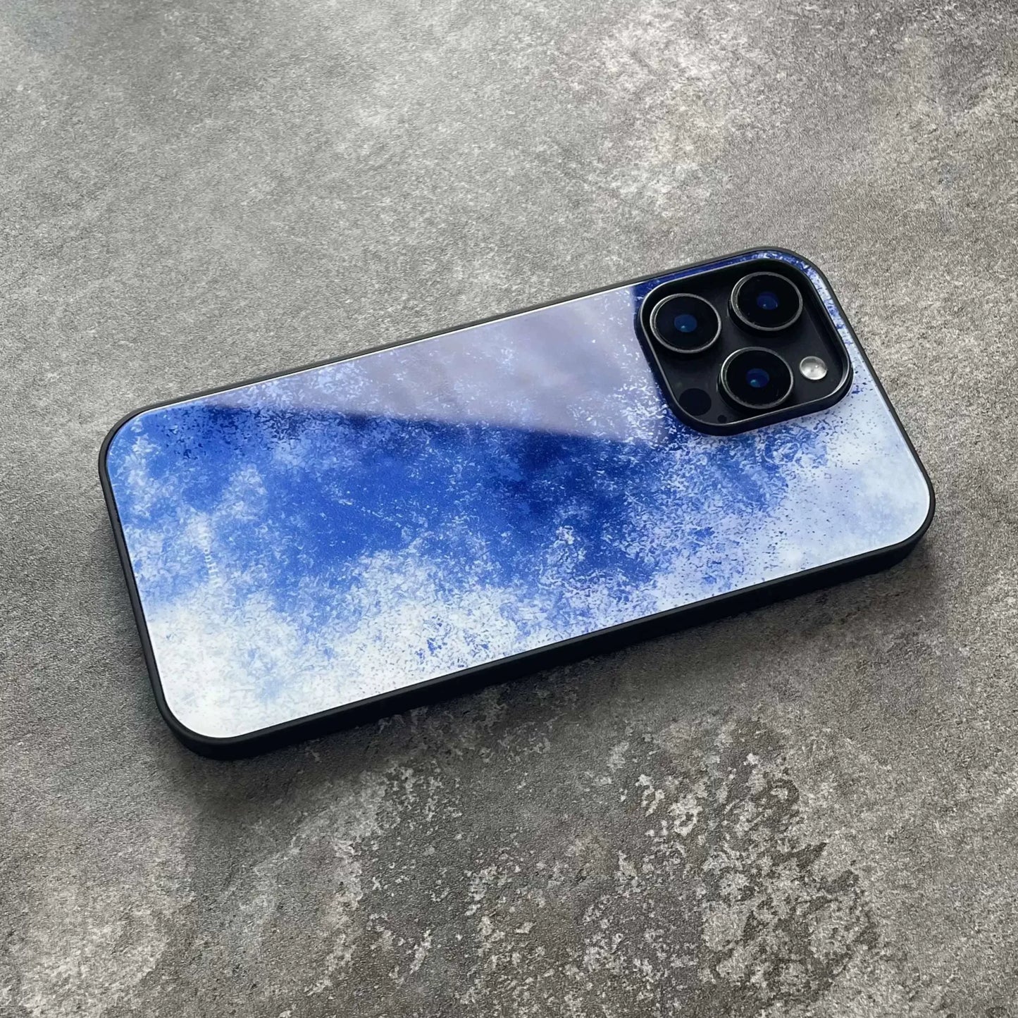 Blue frosted anti-slip full-coverage glass original premium phone case