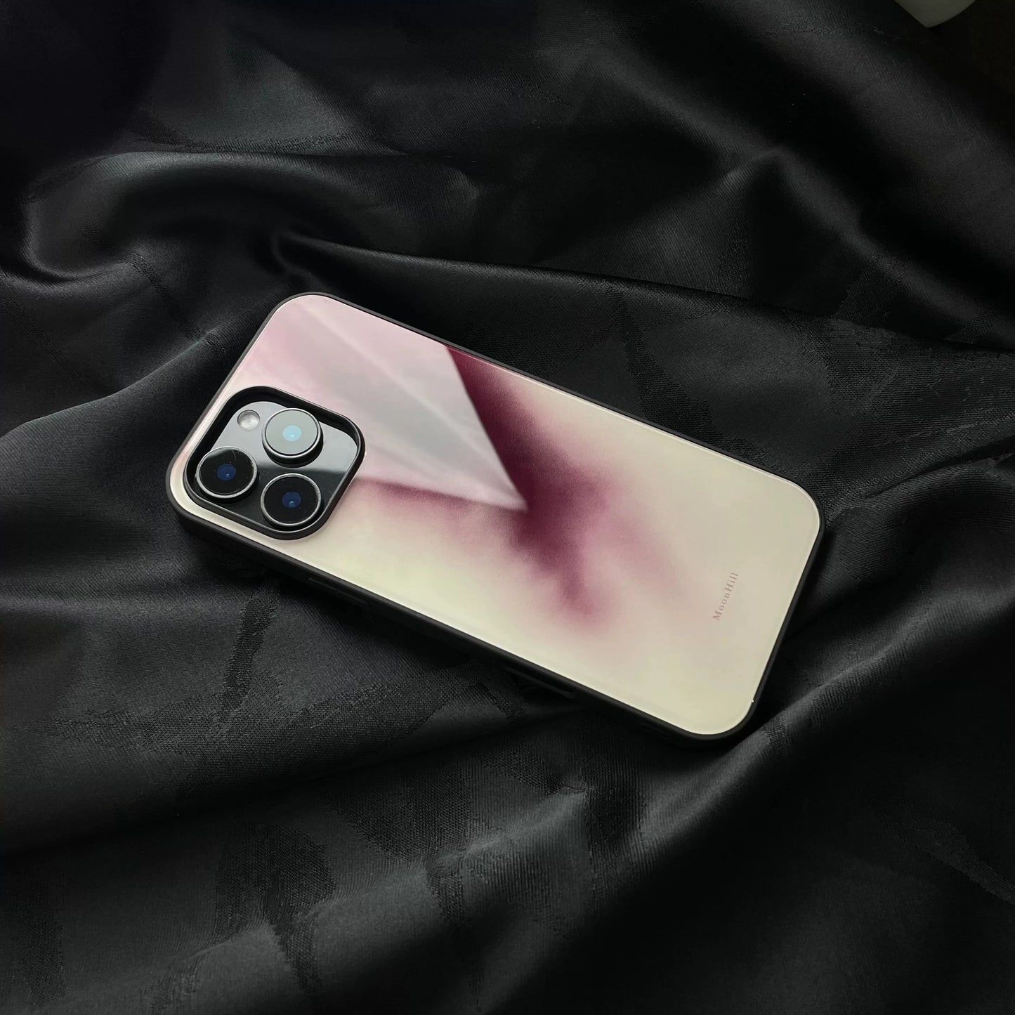 Purple ink painting style anti-slip full-coverage tempered glass premium phone case