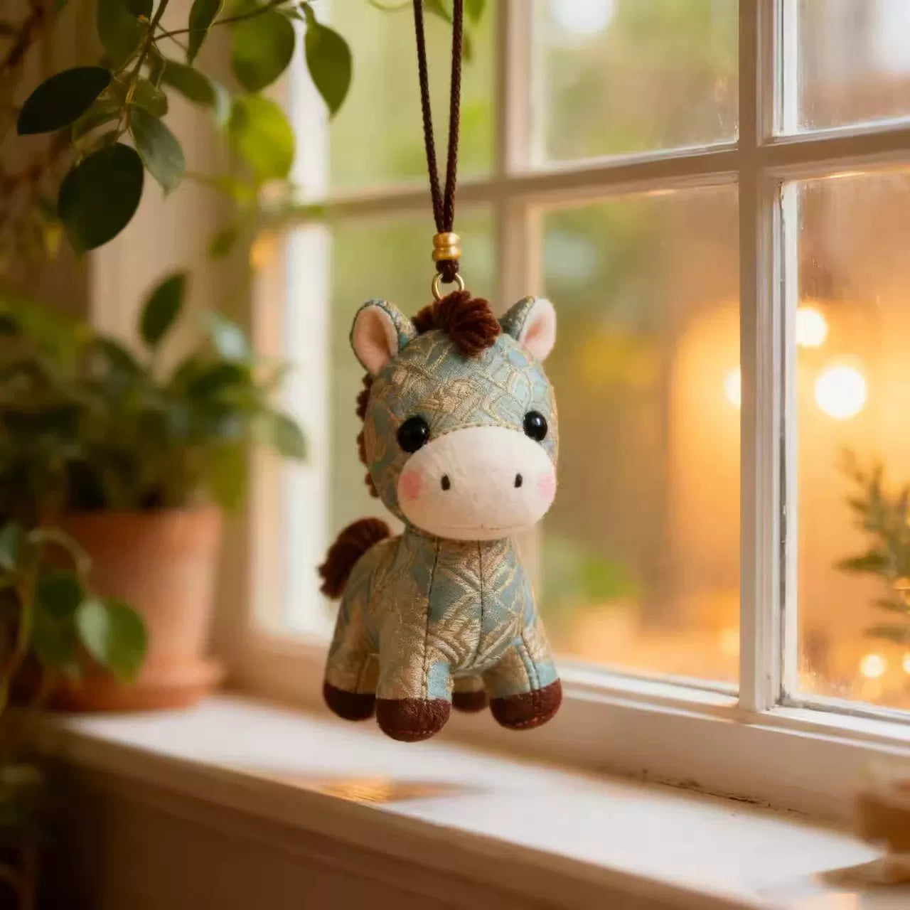 Horse pendant, Year of the Horse mascot, "Success Upon Arrival" doll backpack charm.