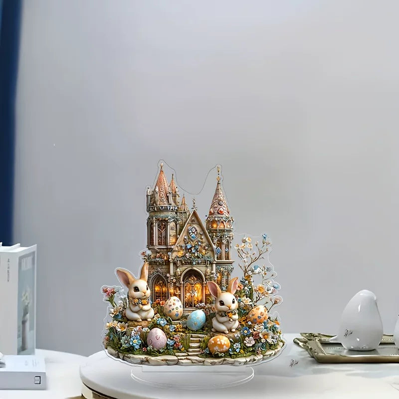 Easter Castle Bunny Egg Acrylic Desktop Ornament