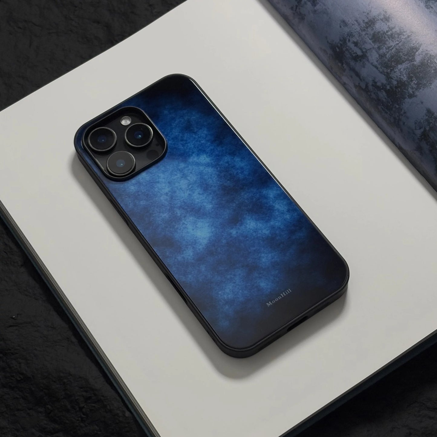 Mysterious lake surface art design, anti-slip, full-coverage glass premium phone case.