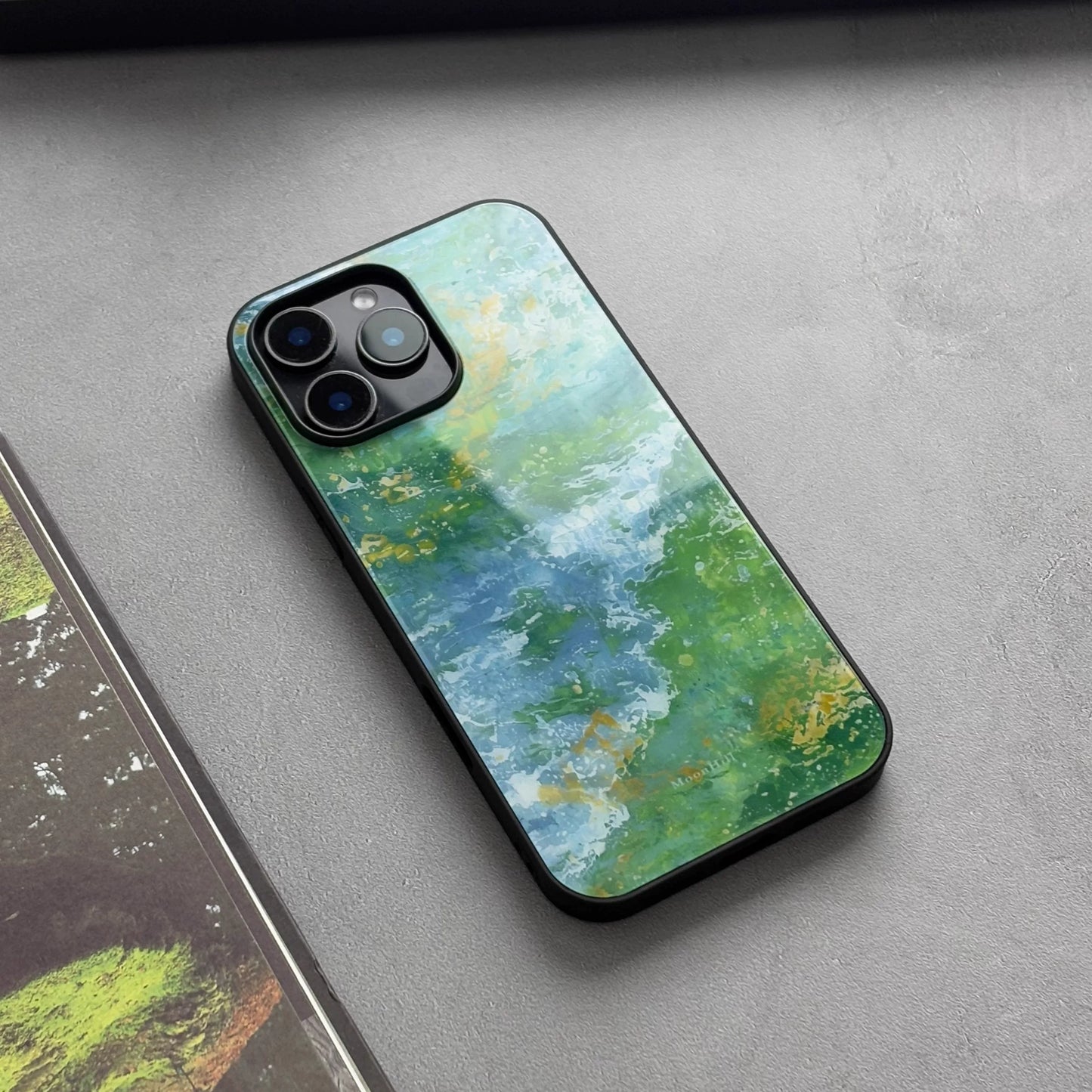 Summer-themed oil painting style, anti-slip, full-coverage glass, original design, premium new phone case.