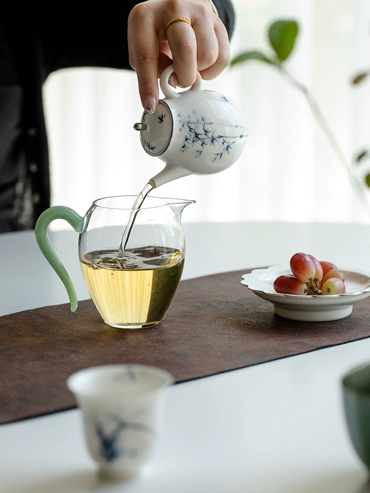 Hand Painted White Gold Teapot Household Ceramic Kettle