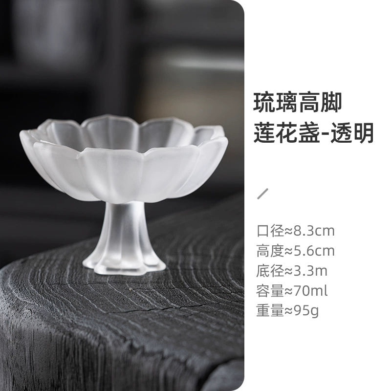 Lotus-Stemmed Colored Glass Cup