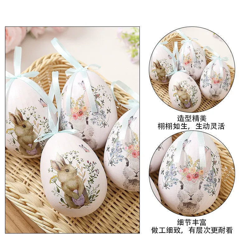 Easter Creative Painted Foam Bunny Egg Ornament