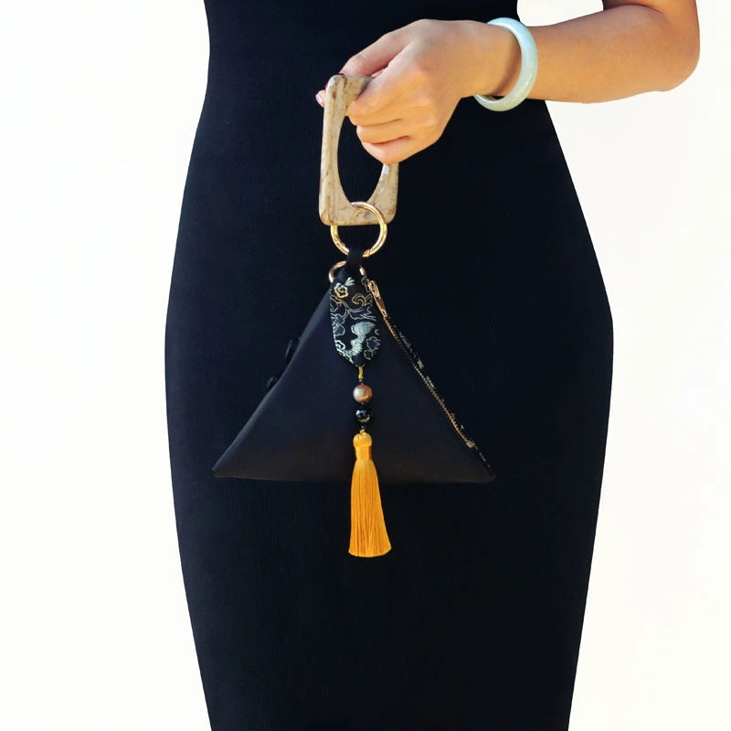 Dragon Totem Triangular Forged Silk Bag