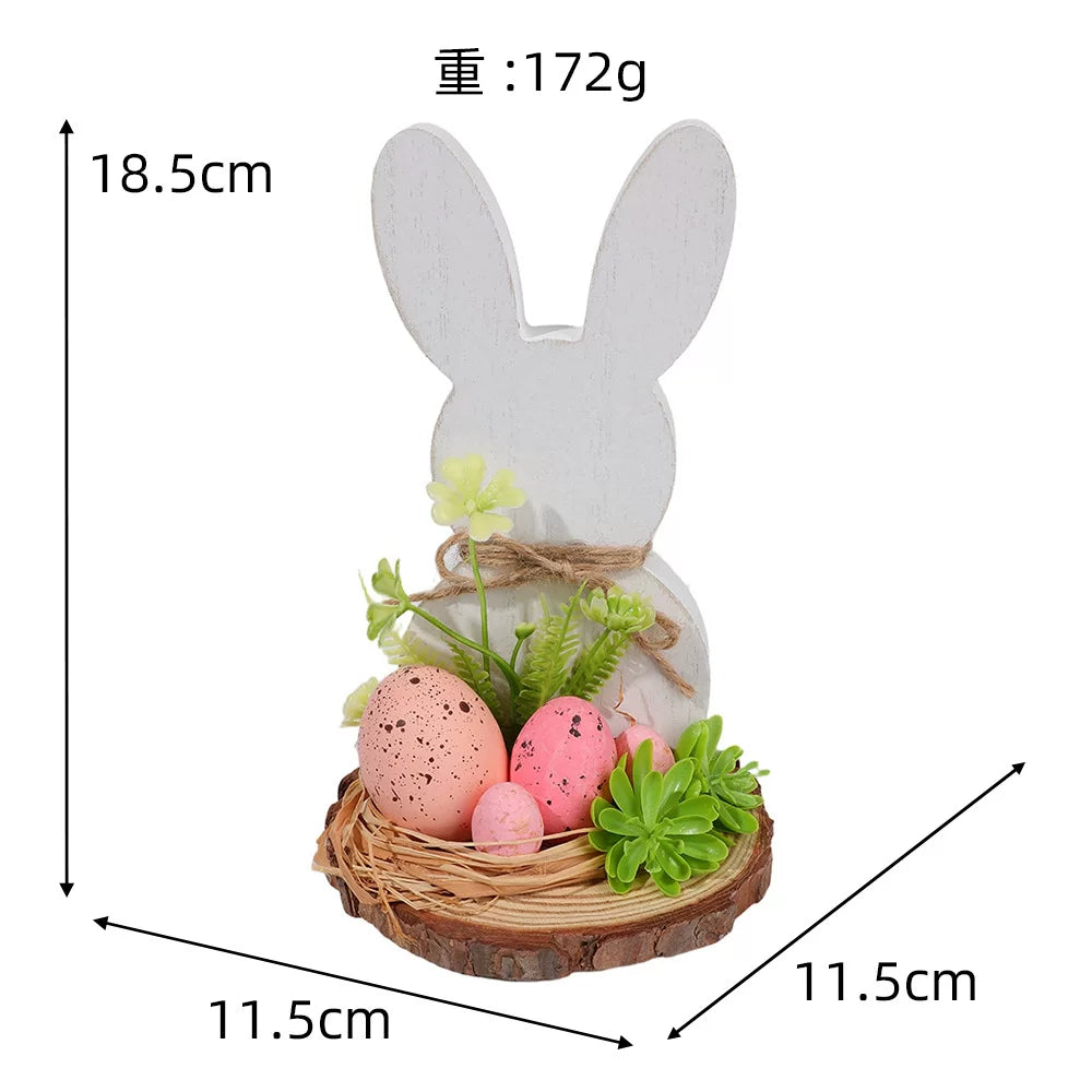 Easter Bunny Egg Simulation Flower Bunny-Shaped Desktop Ornament