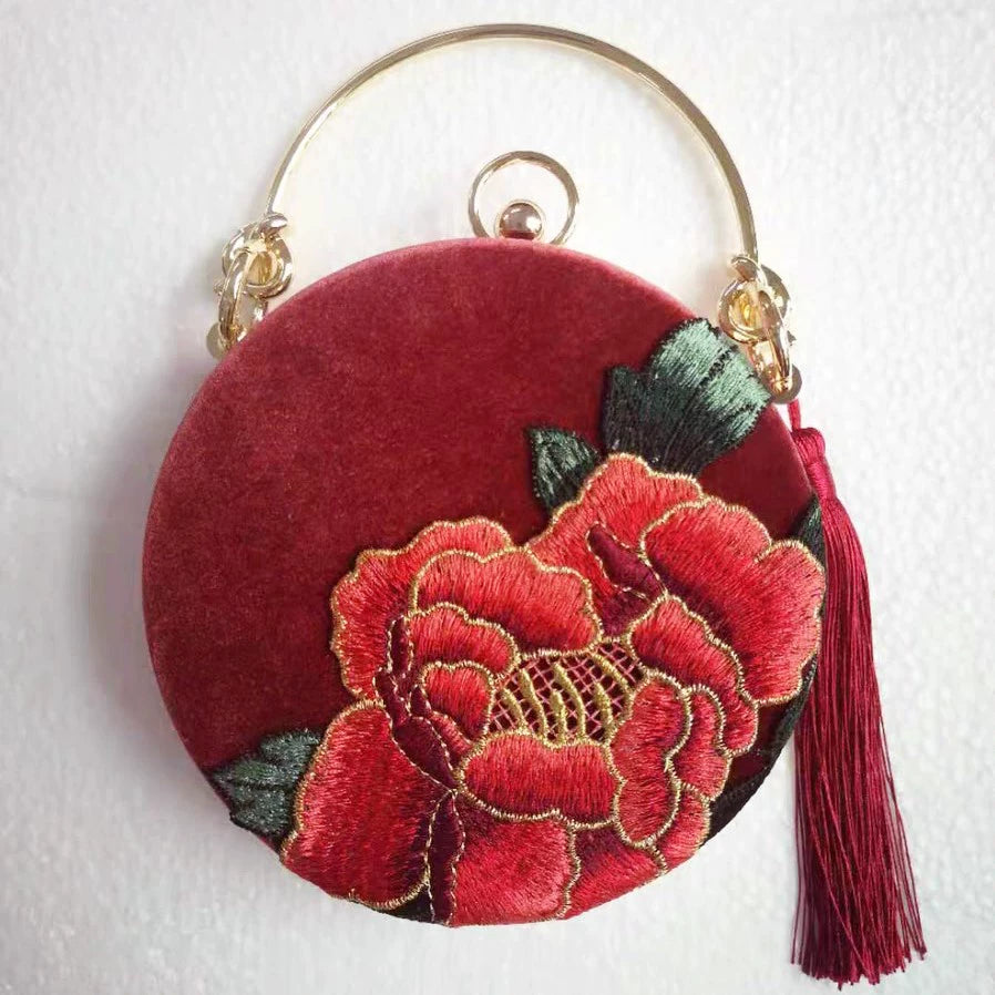 Chinese original ancient thorn shoulder handbag mini gold bag