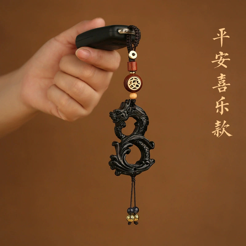 High-grade Ebony Zodiac Dragon Keychain