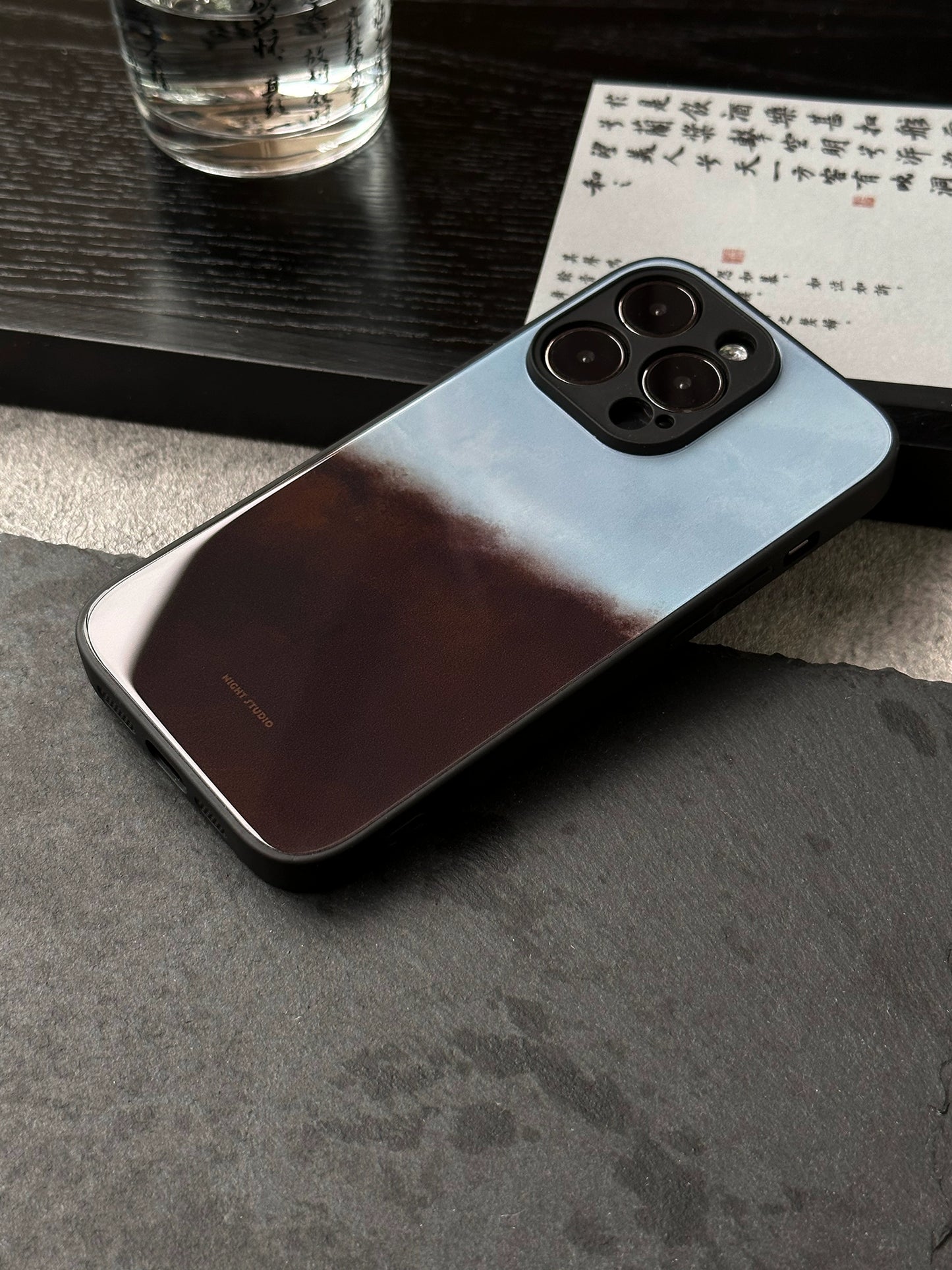 Night Studio Brown and White Protective Phone Case