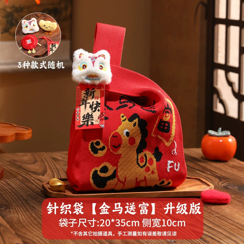 2026 New Year’s Day & Spring Festival Year of the Horse Knitted Tote Bag