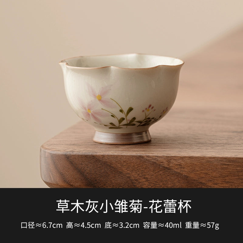 Wood Ash Glazed Daisy Teacup
