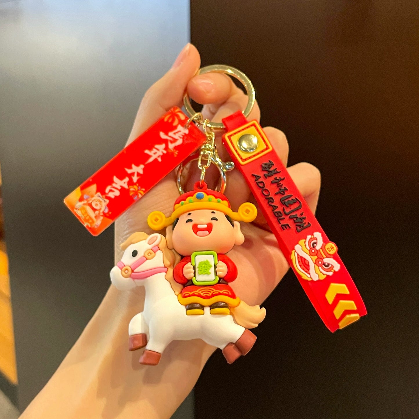 2026 Year of the Horse Mascot Hanging Ornament – “Immediate Wealth” Keychain