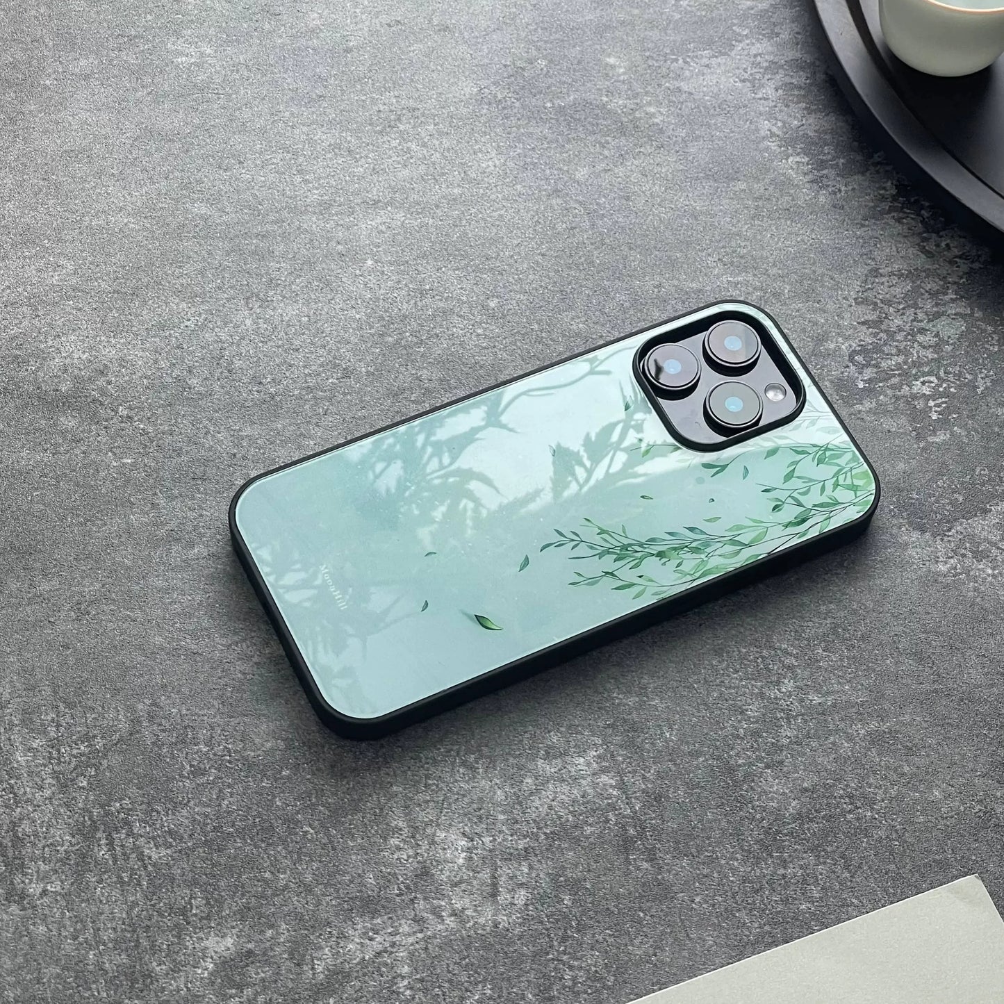 Willow Tree Artistic Non-slip Full-coverage Glass Premium Phone Case