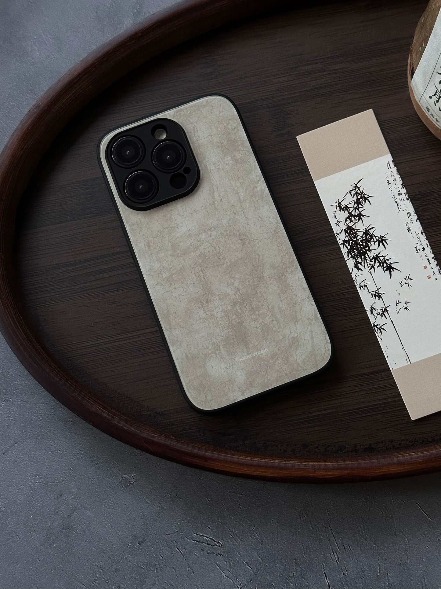 Night Studio Stone Pattern Art Glass Phone Case