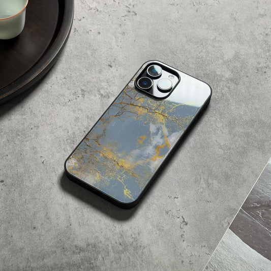 Yellow tree reflection non-slip full-coverage glass premium phone case