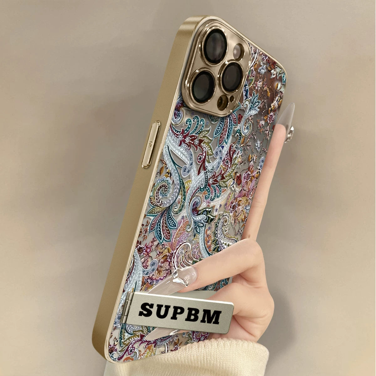New retro patterned glass full-coverage phone case