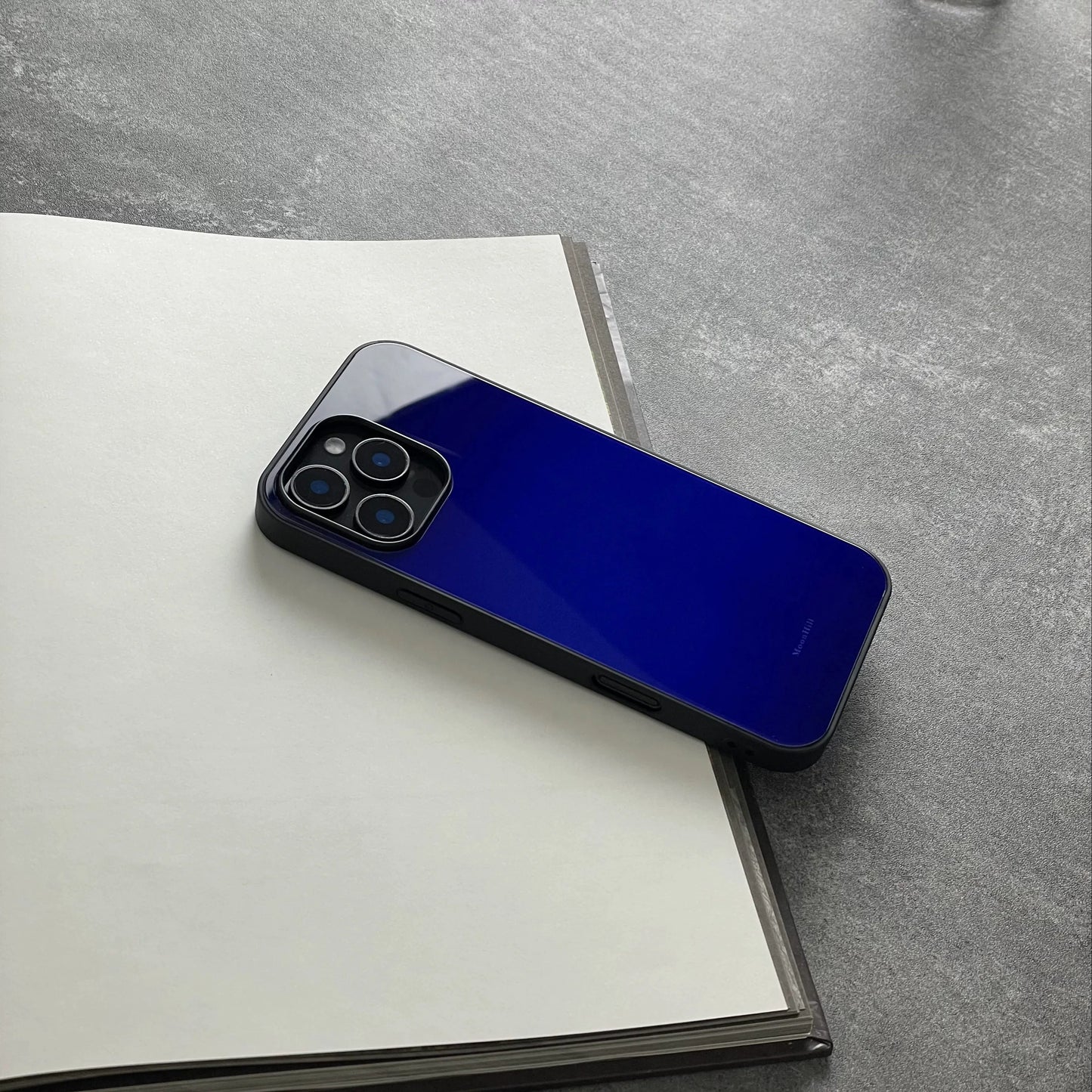 Dark blue non-slip full-coverage glass original premium phone case