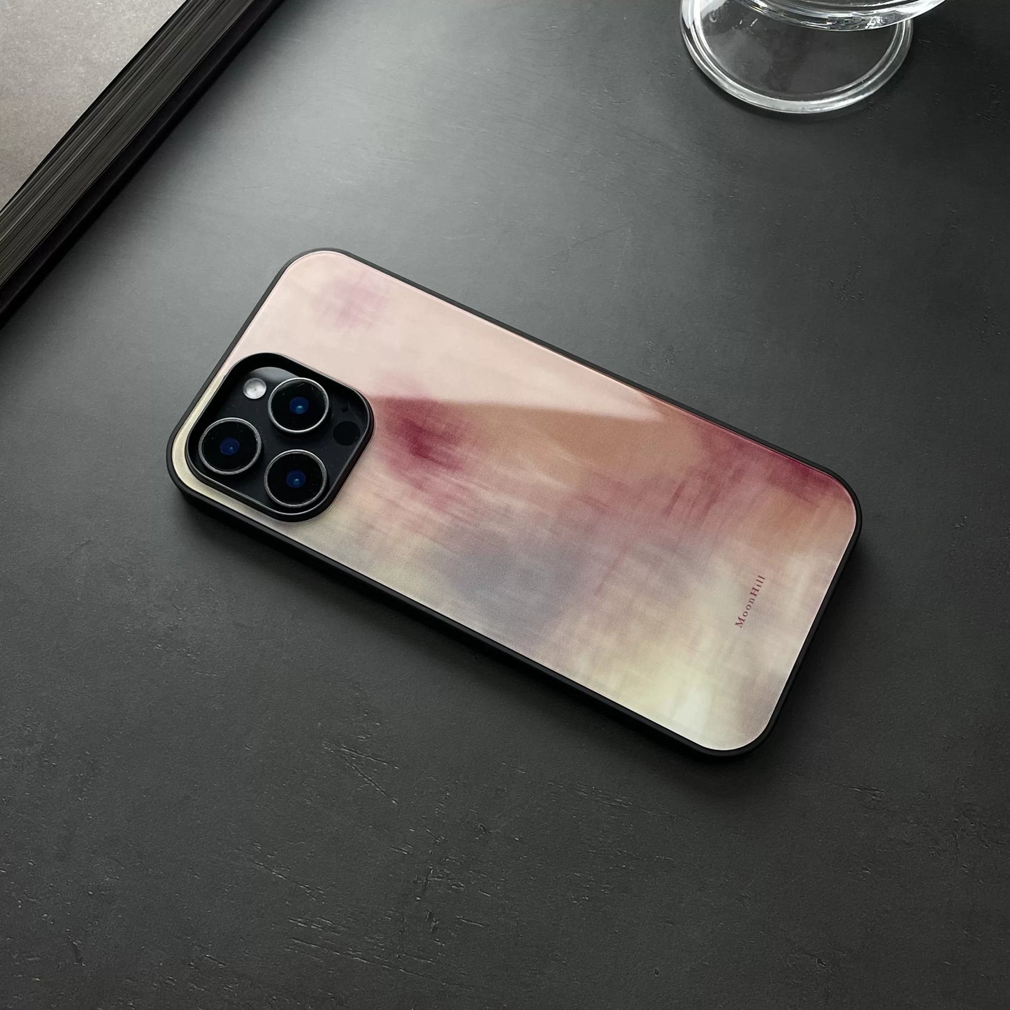 Colorful sunset art design non-slip full-coverage glass premium phone case