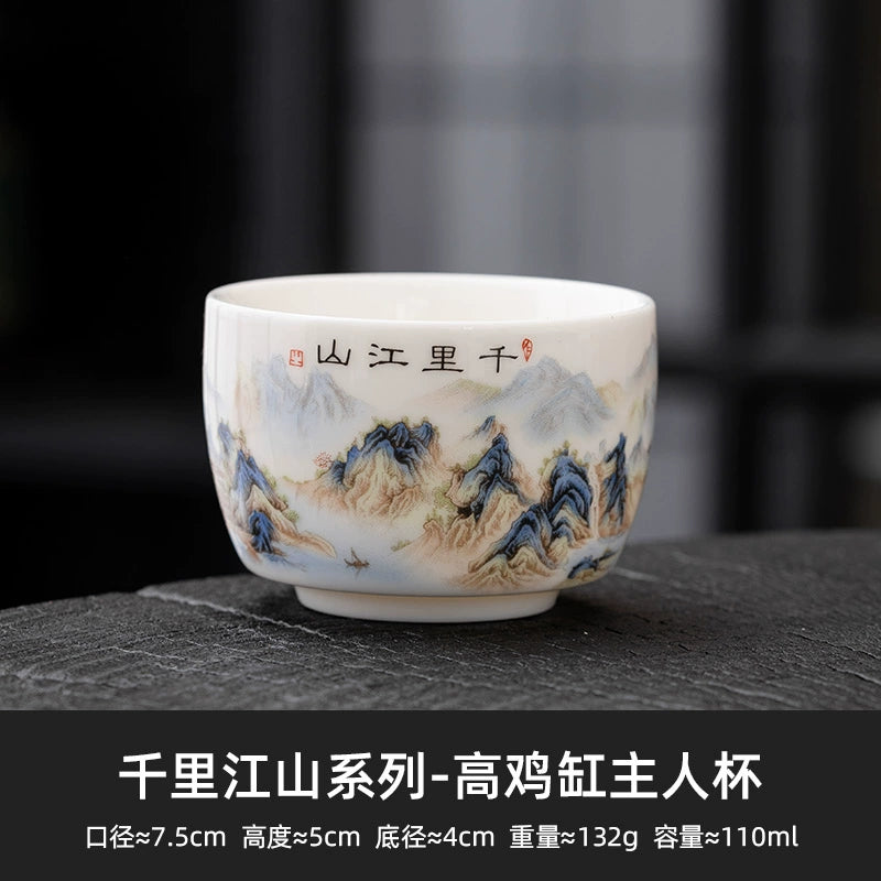 'Thousands of Miles' Pattern Ceramic Teacup