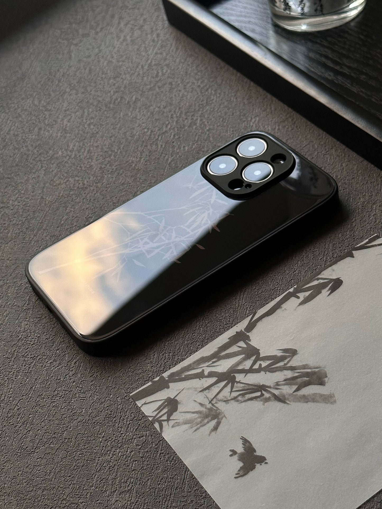 Night Studio Brown Bamboo Black Phone Case