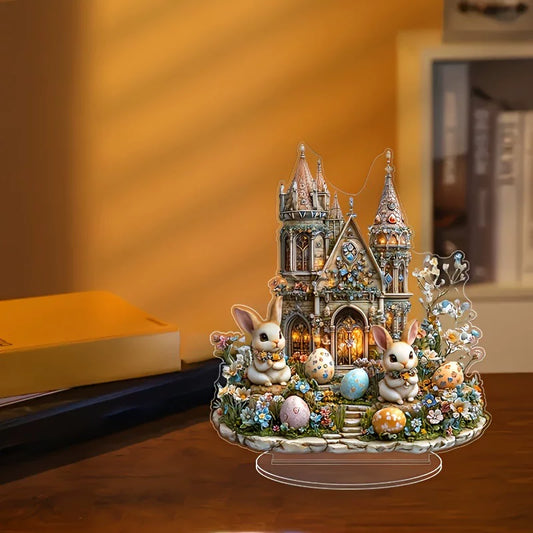 Easter Castle Bunny Egg Acrylic Desktop Ornament