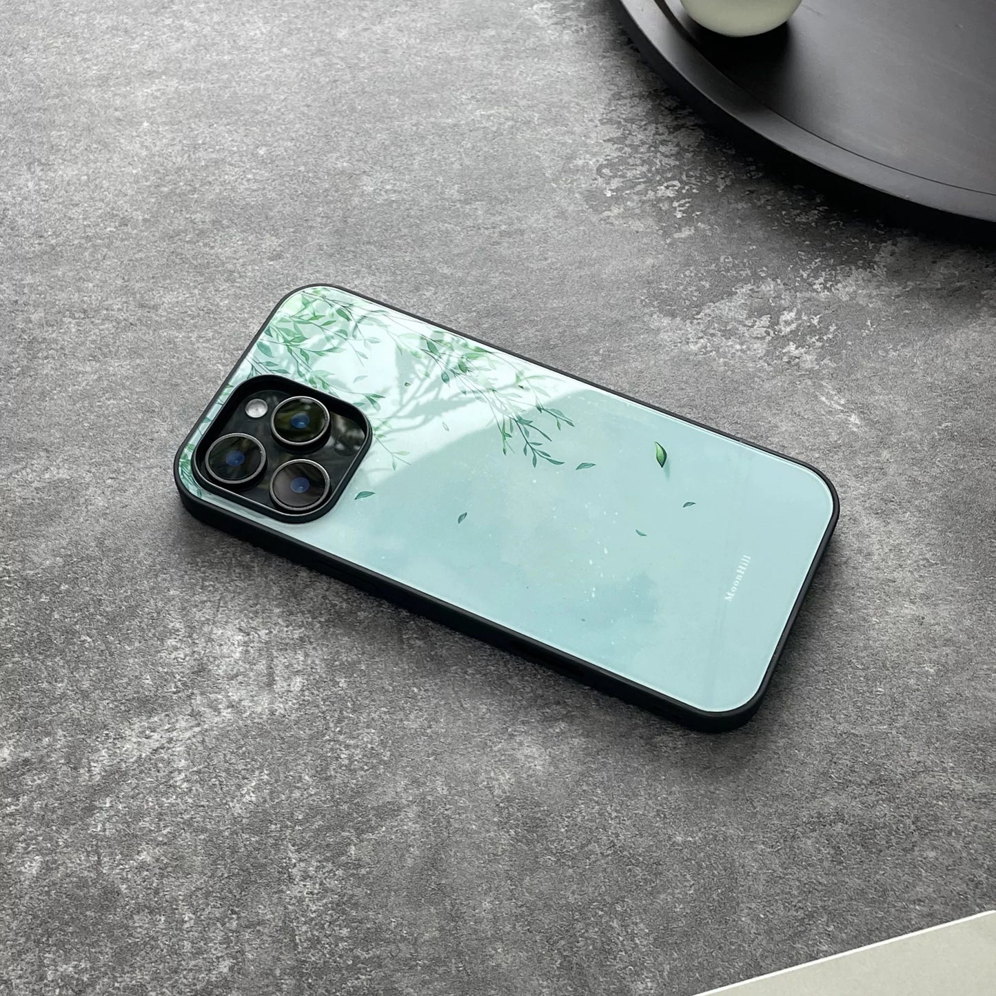 Willow Tree Artistic Non-slip Full-coverage Glass Premium Phone Case